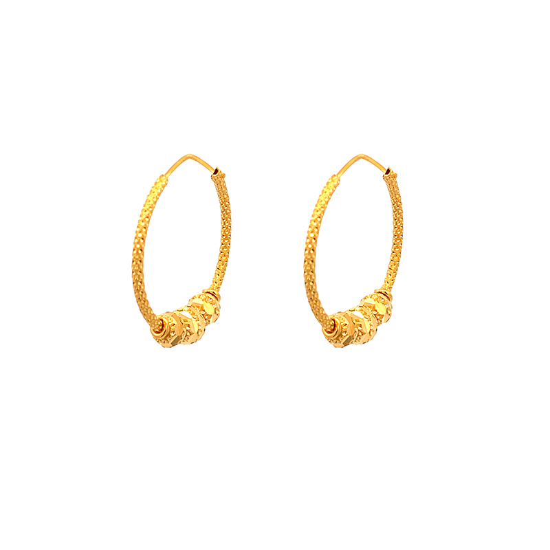 Luxurious 22k Gold Hoop earrings - Diameter 25 mm